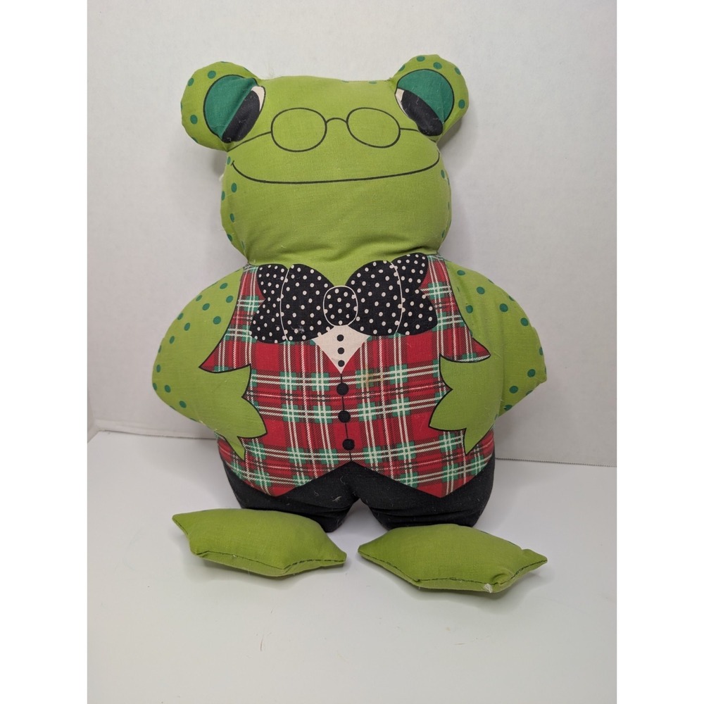 Vintage Dapper Down Filled Hand Sewn‎ Frog Vest Plaid Glasses